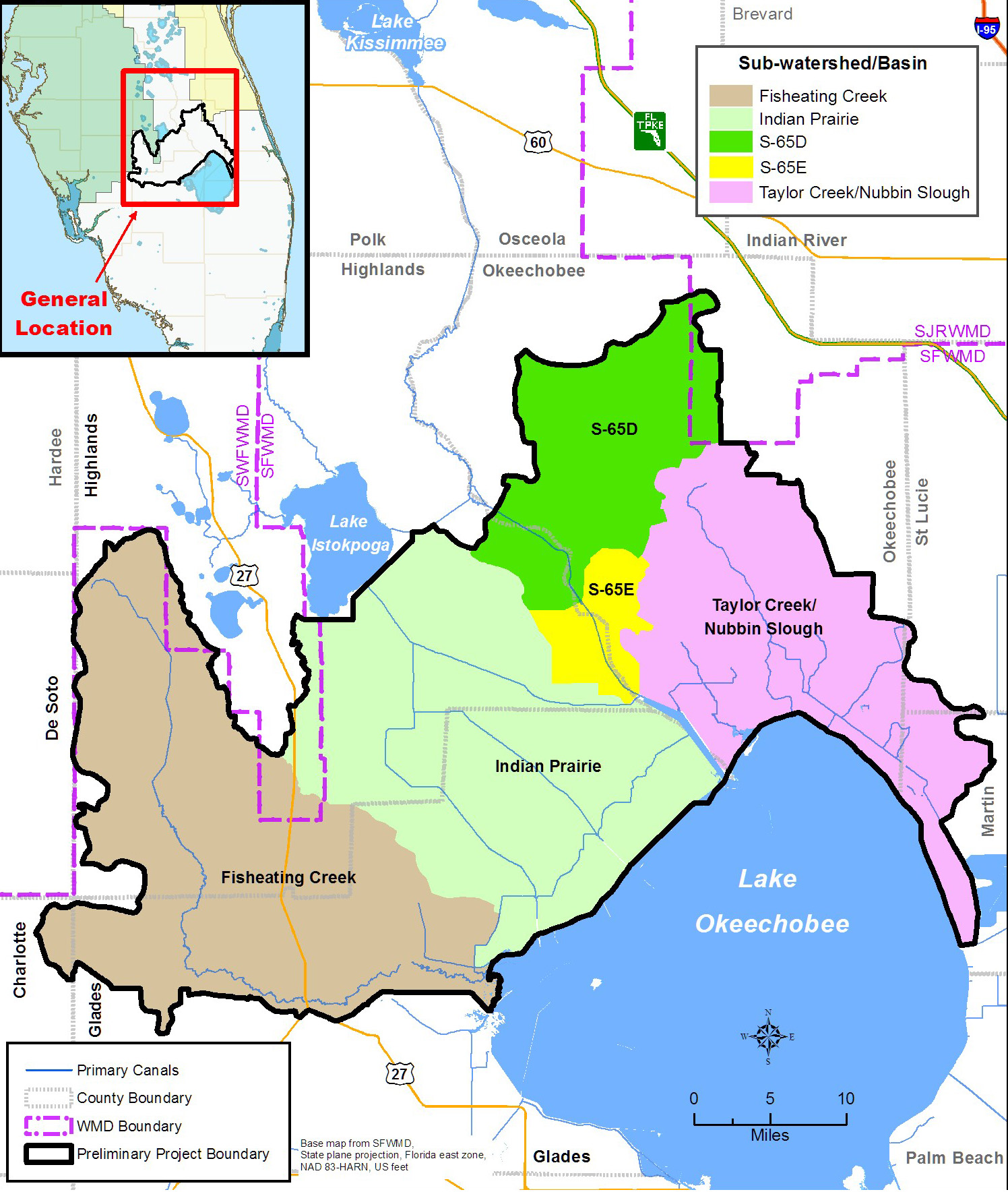 Lake Okeechobee Watershed Project Area Map