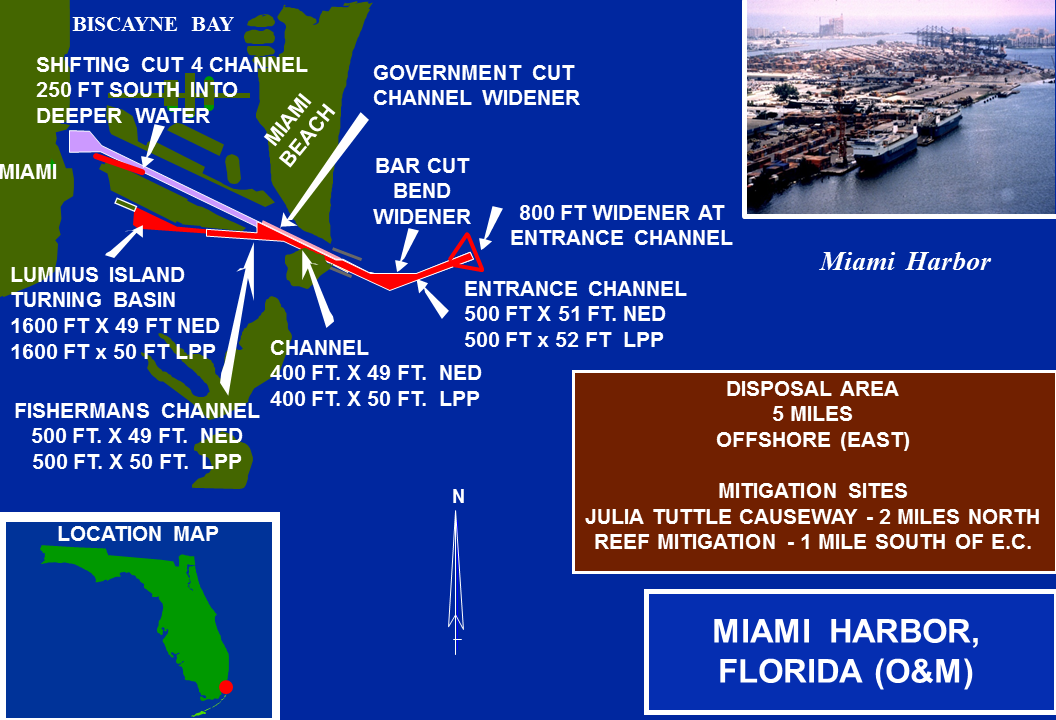 Miami Harbor Operations and Maintenance project map