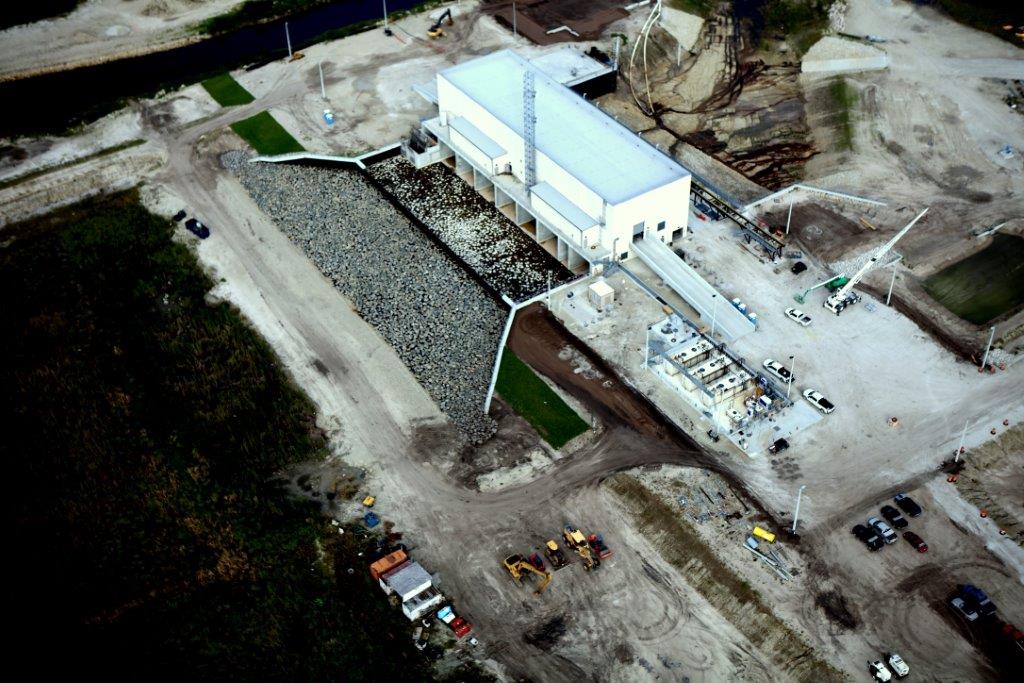 Miller Pump Station looking northwest, 94 percent complete. 21 Oct 2017