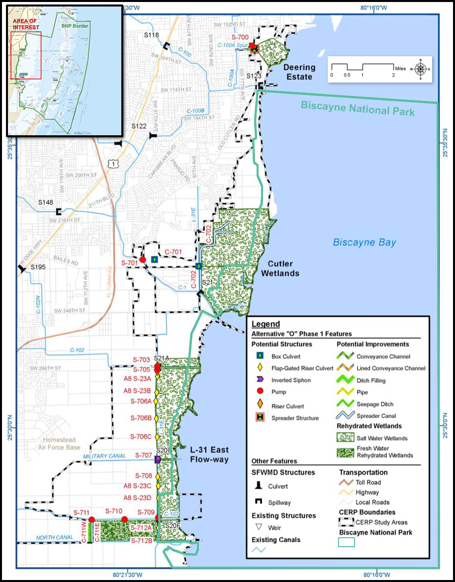 map shows project area in relation to Biscayne Bay map shows project area in relation to Biscayne Bay