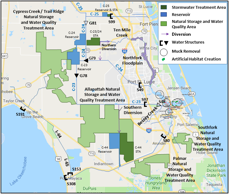 Map of Indian River Lagoon South project area