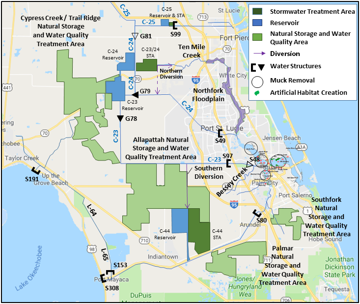 Map of Indian River Lagoon South project area Map of Indian River Lagoon South project area