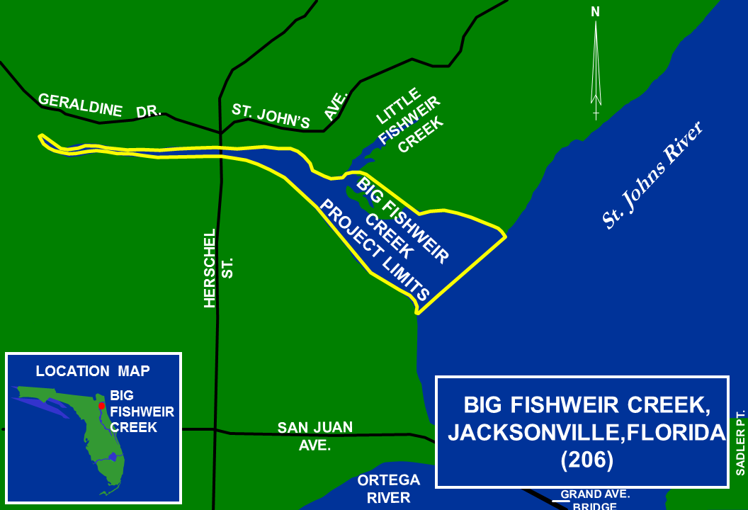 Big Fishweir Creek Florida 206 Map