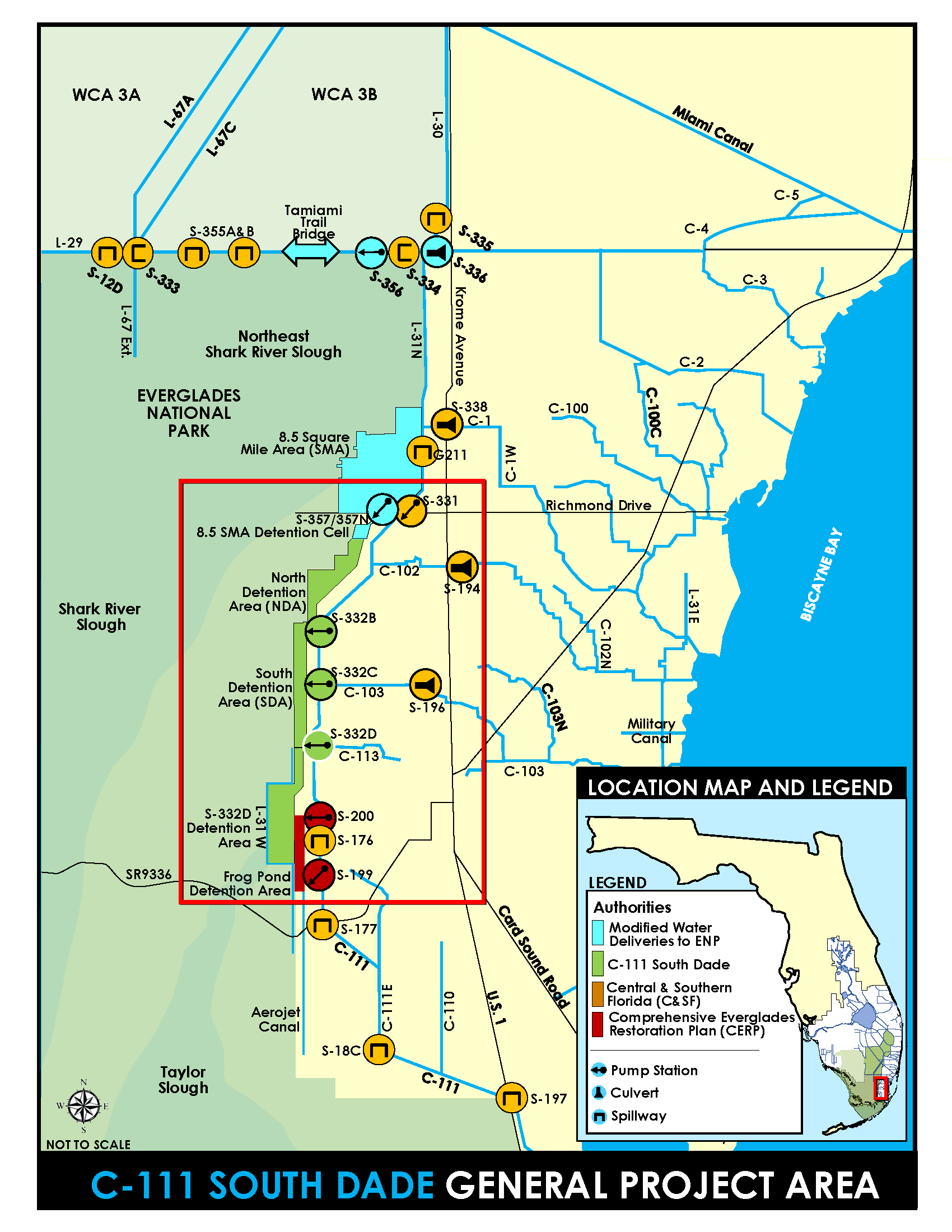 map of C-111 South Dade project area