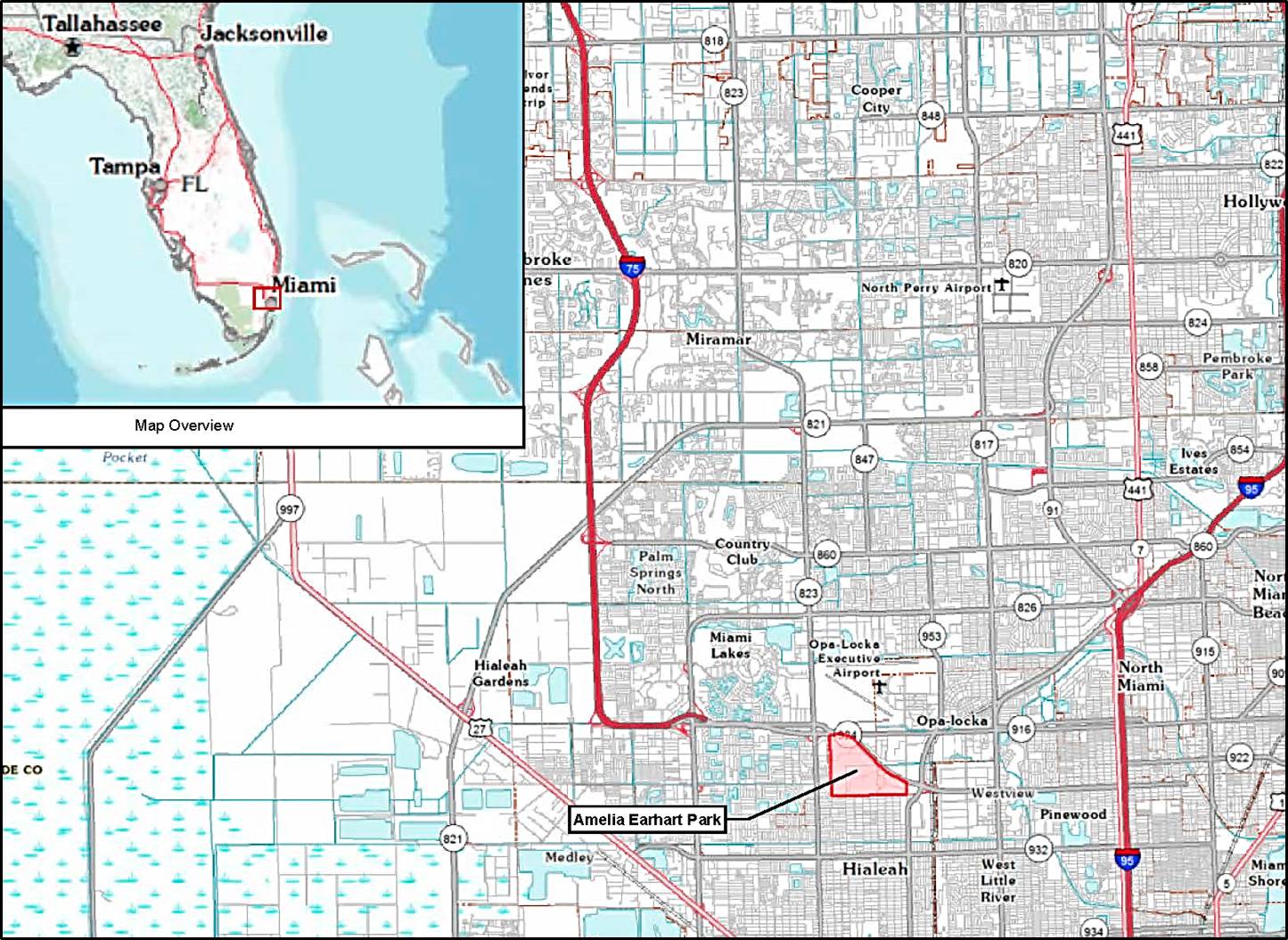 DERP FUDS Opa Locka Amelia Earhart Park Map