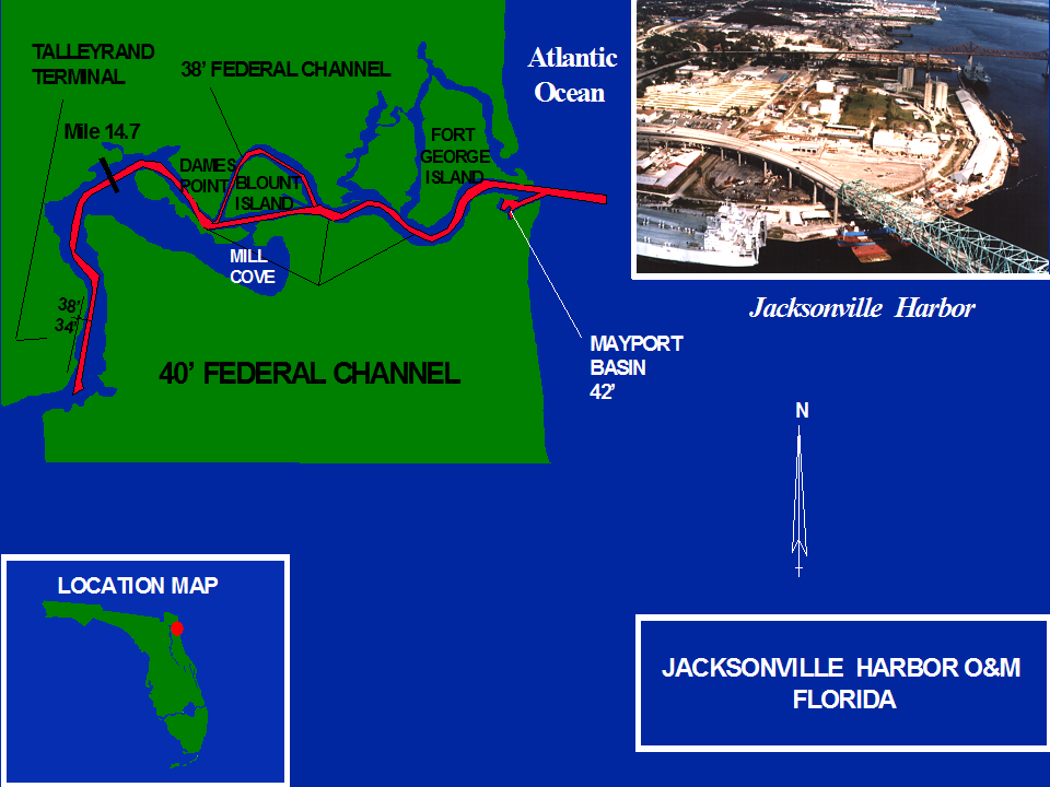 Jacksonville Harbor Operations and Maintenance project map