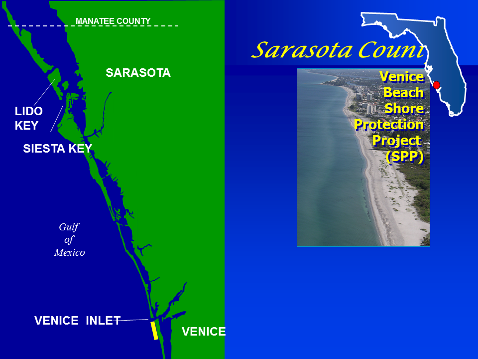 Sarasota County Shore Protection Project map