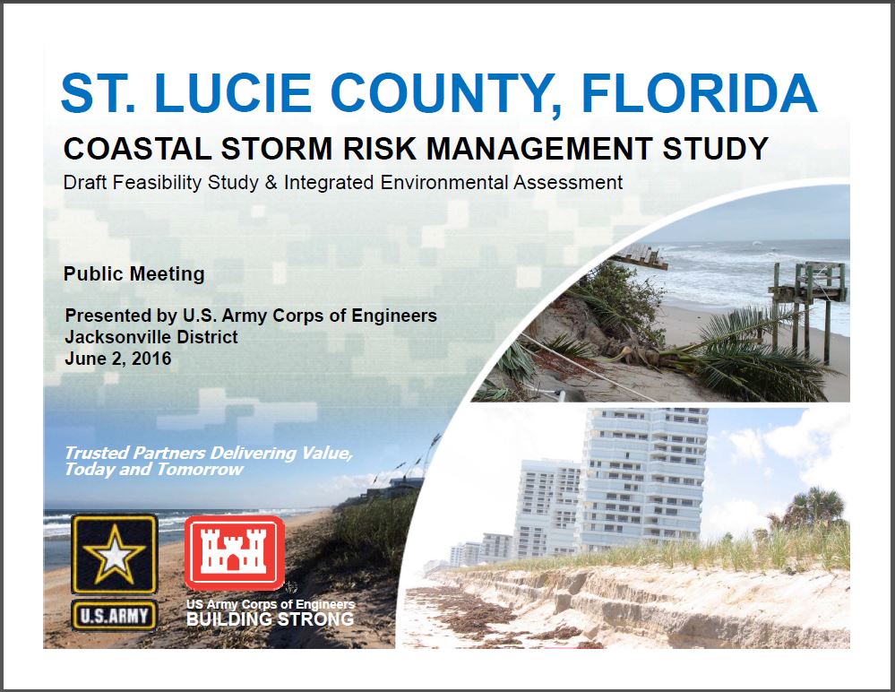 St.Lucie County Coastal Storm Risk Management Study Presentation June 2 2016